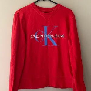Red Calvin Klein Crewneck (Lg)